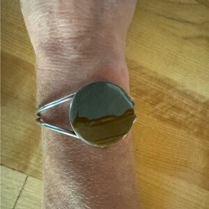 Sterling silver desert jasper cuff